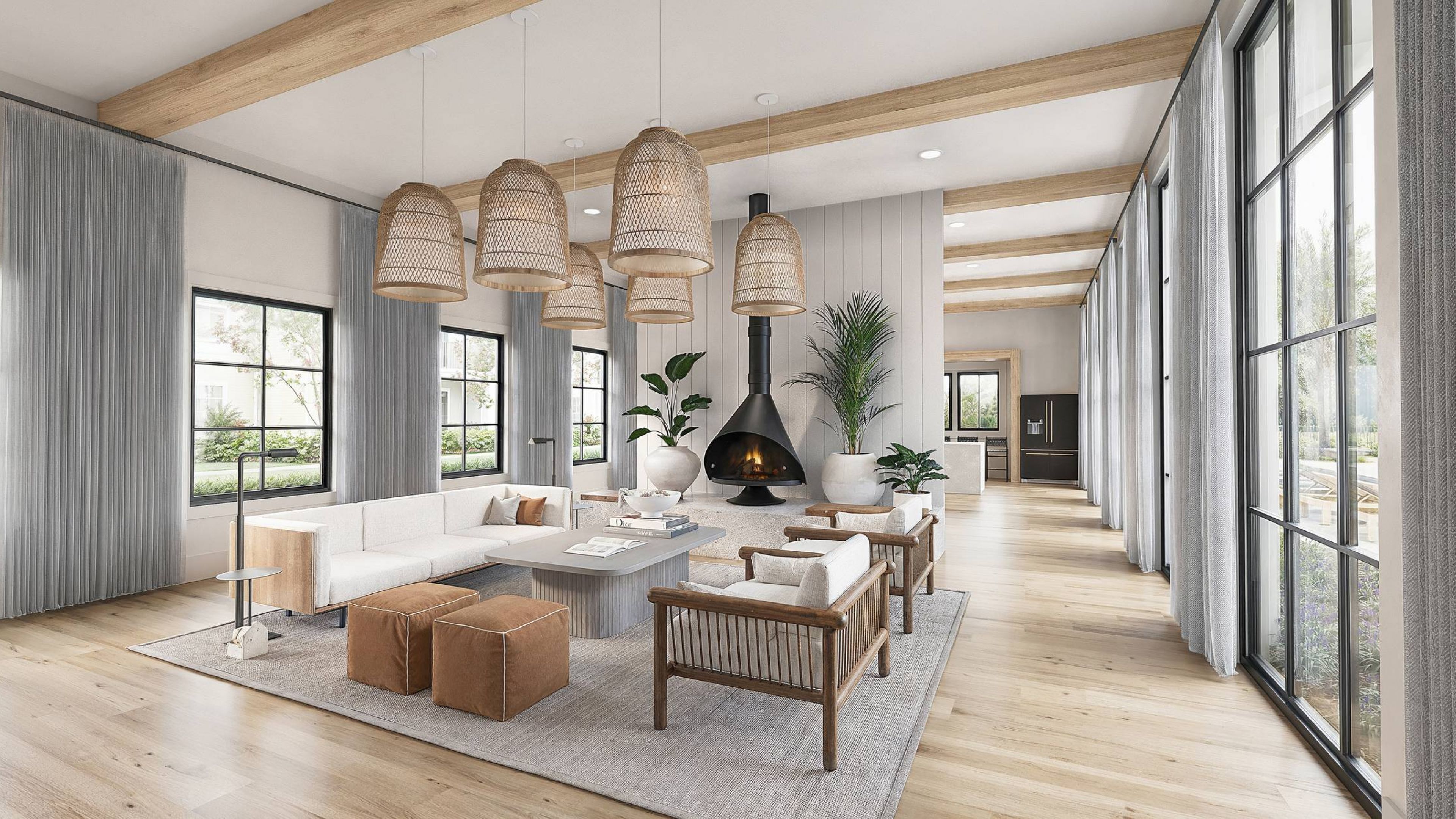 Hawthorne Ocean Isle clubroom with lounge seating rendering